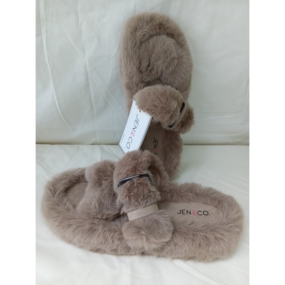Jen & Co adjustable buckle slipper sandal house shoes size 41 NWT Vegan - Picture 2 of 3